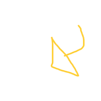 a yellow triangle drawn on a black background